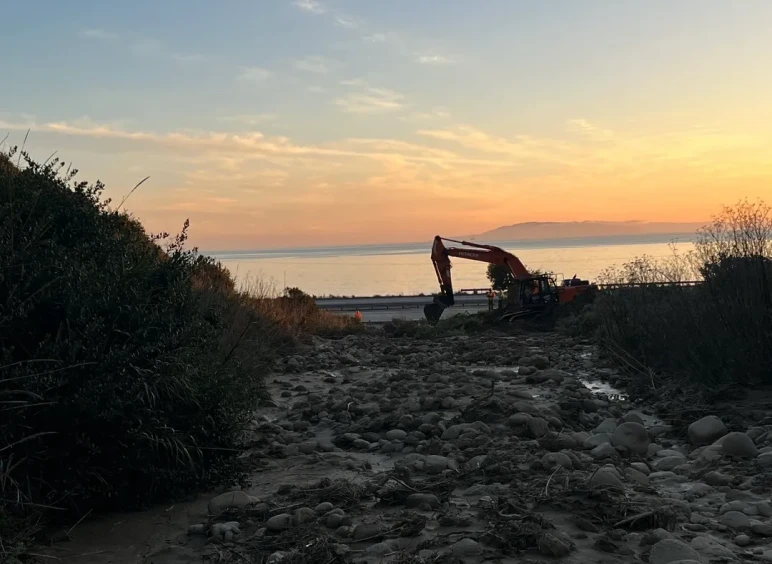 Construction site by the sea